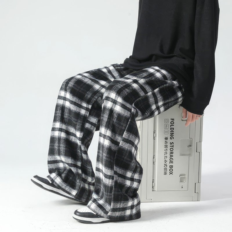 Plaid Wide Pants