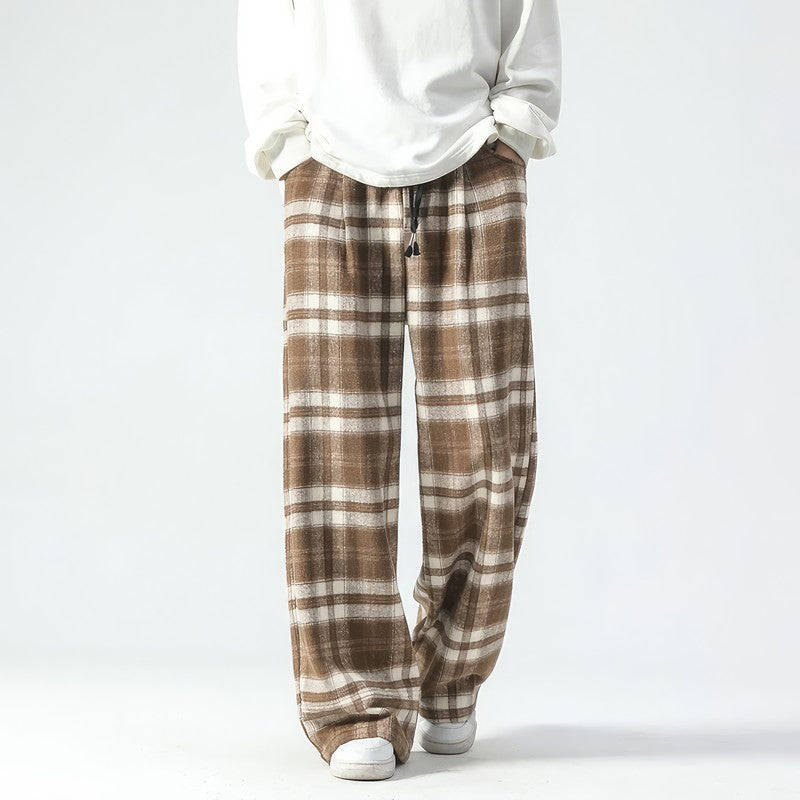 Plaid Wide Pants