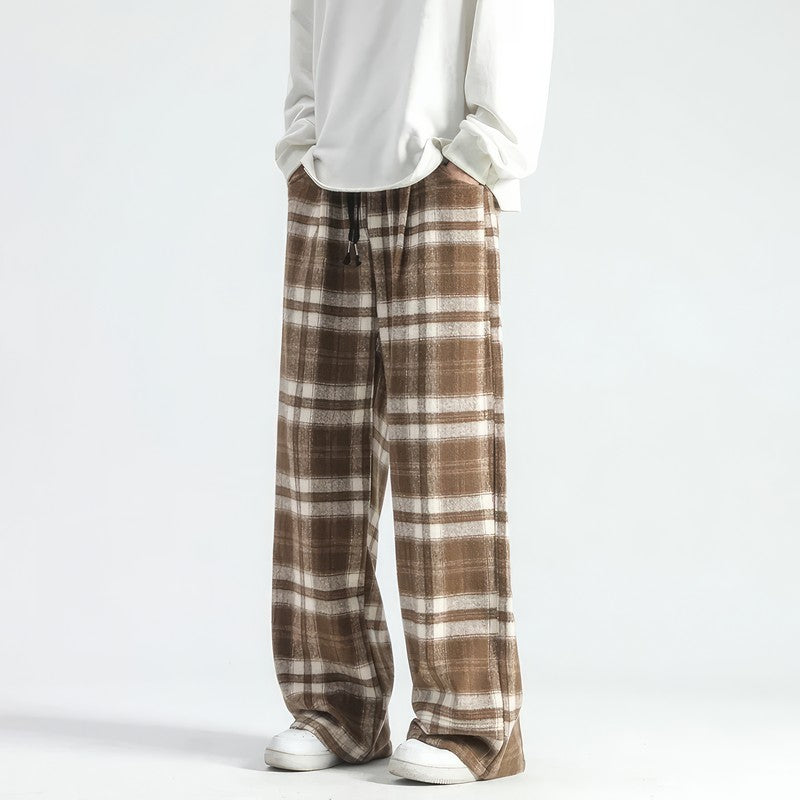 Plaid Wide Pants