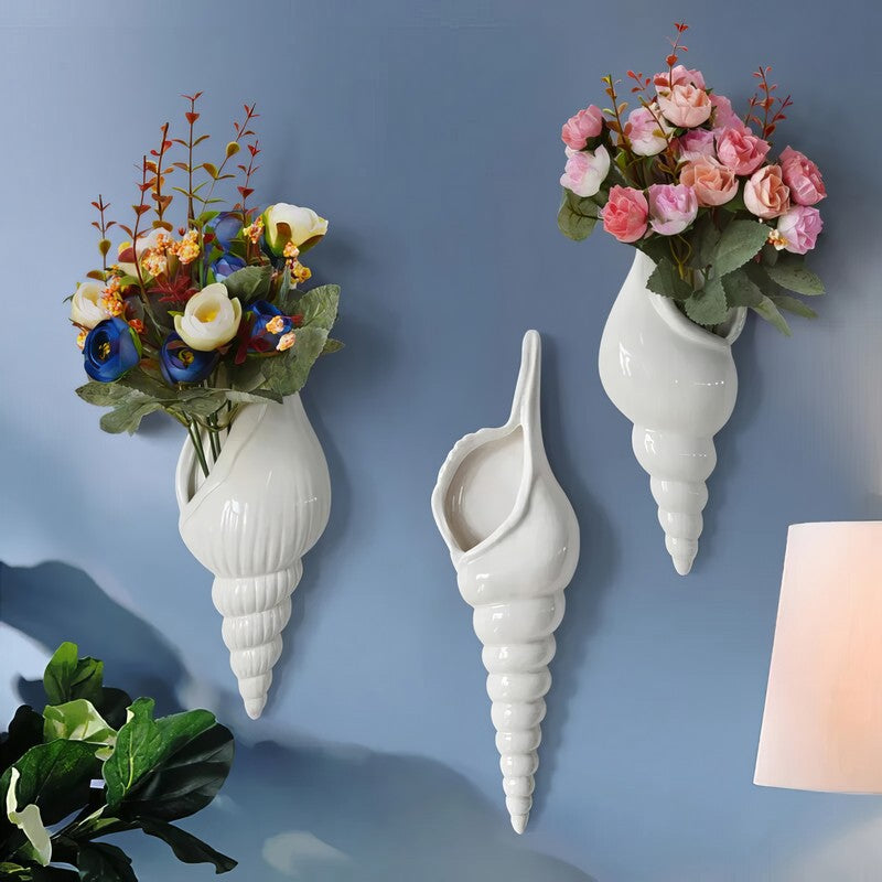 Ceramic Conch Shell Vases