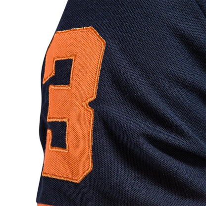 Navy Embroidered Polo Shirt detail