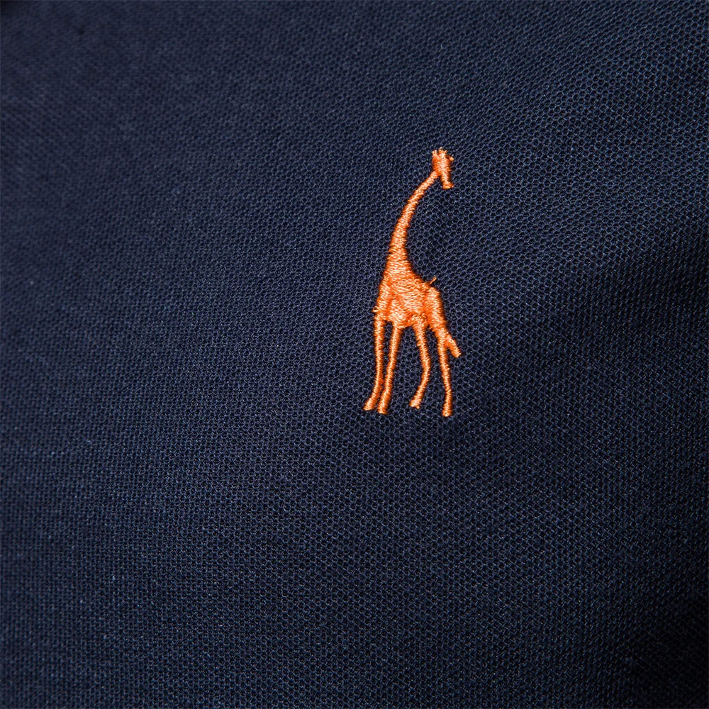 Navy Embroidered Polo Shirt detail