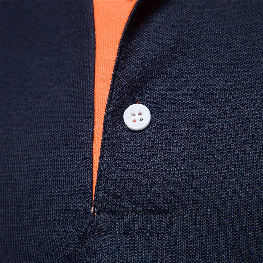 Navy Embroidered Polo Shirt detail