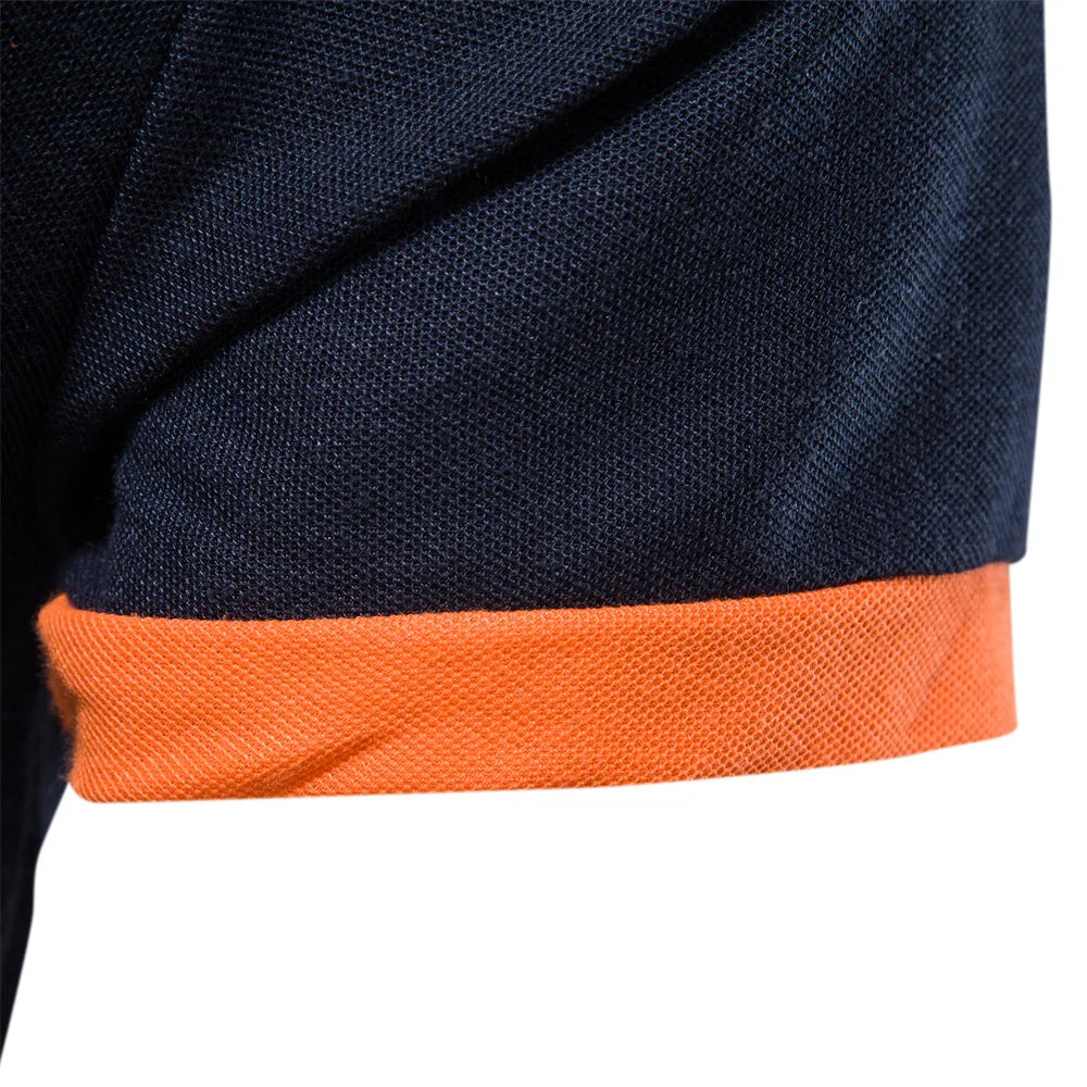 Navy Embroidered Polo Shirt detail